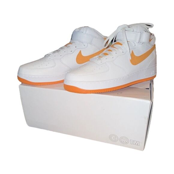 Nike Air Force 1 High Custom White Orange Men\'s Basketball Leather Sneakers main image 7